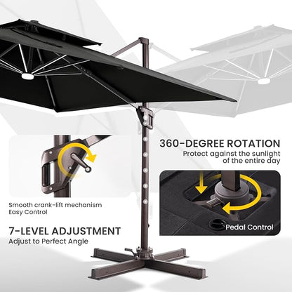 10x10 FT Outdoor Cantilever Patio Umbrella - Image 6