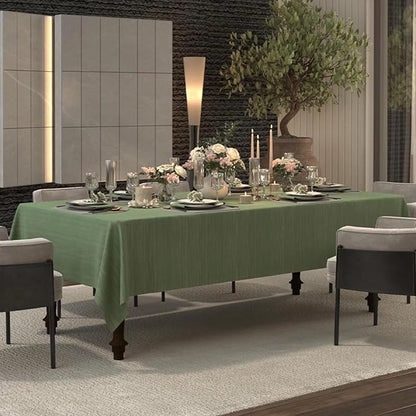Sage Green Table Cloth 60 x 120 Inch, Rectangle Waterproof Tablecloth, Jacquard Texture Fabric Table Cover for Birthday Party Dining, Farmhouse, Wedding, Buffet - Sage Green, Spring