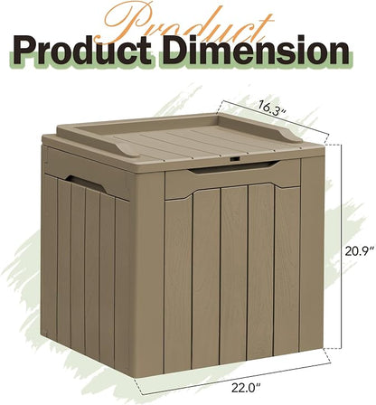 Greesum 31 Gallon Resin Deck Box All Weather Outdoor Storage Boxes - Image 5