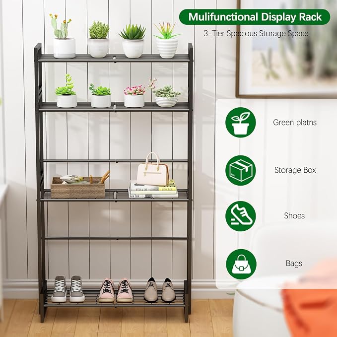 4-Tier Stair Style Metal Plant Stand, Large Stackable Rack | 4-tier stair style - Image 6