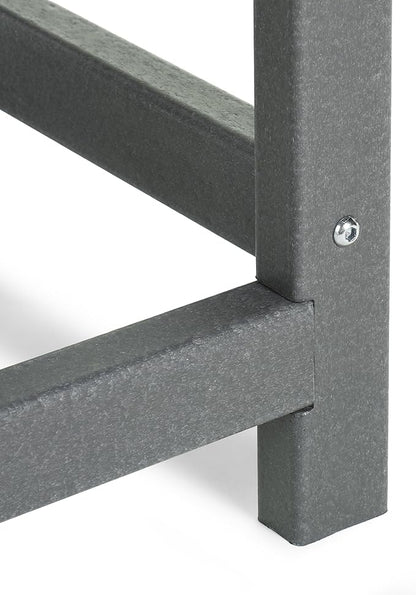 Costaelm Kids Outdoor Side Table, Small Patio HDPE Adirondack Square Table, Porch End Table for Outside Pool Garden, Gray