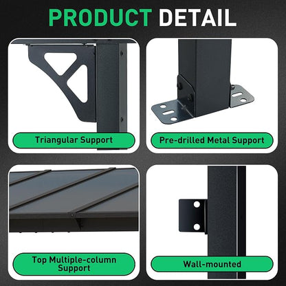 Aoxun 8’x5’ Gazebo for Patio, Gazebo Pergola - Image 9