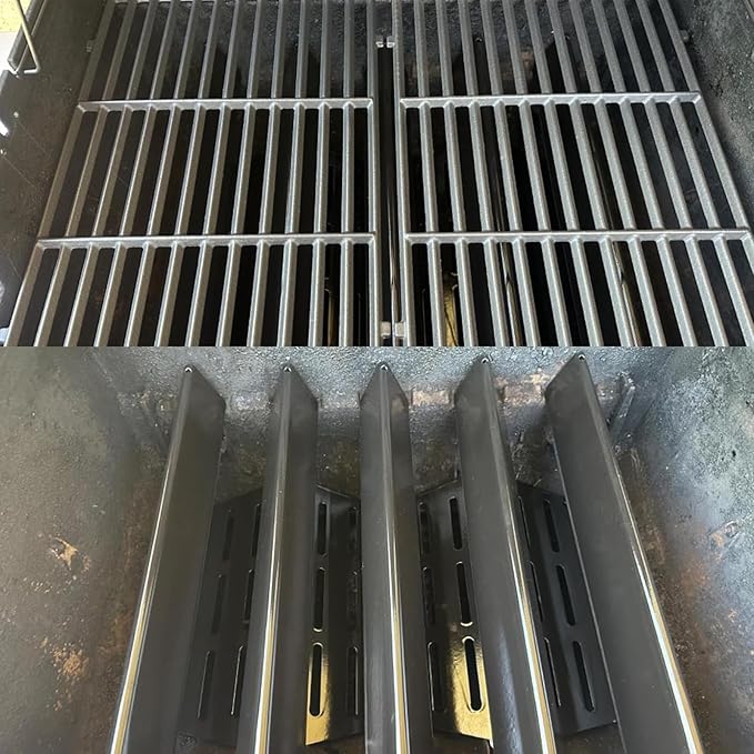 Genesis 300 E-310 Parts 7524 Grill Grate 7621 Flavorizer Bars Heat Deflectors Burner Tubes Replacement Parts for Weber Genesis E-310 E-330 S-330 S-310 E/S-320 Gas Grill GS4 Cooking Grates