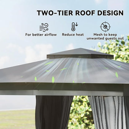 Outsunny 10' x 10' Outdoor Patio Gazebo - Image 3