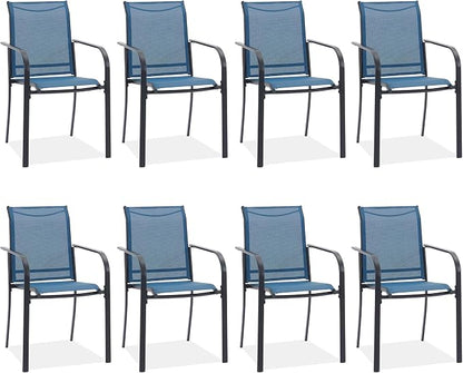 Outdoor Chairs Set of 8, Stackable Patio Dining Chairs by Offeroutdoorsolutions