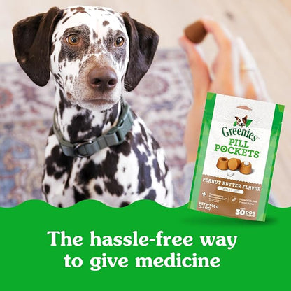 Greenies Pill Pockets for Dogs, Large Size Soft Dog Treats, Peanut Butter Flavor, 7.9 oz. Pouch