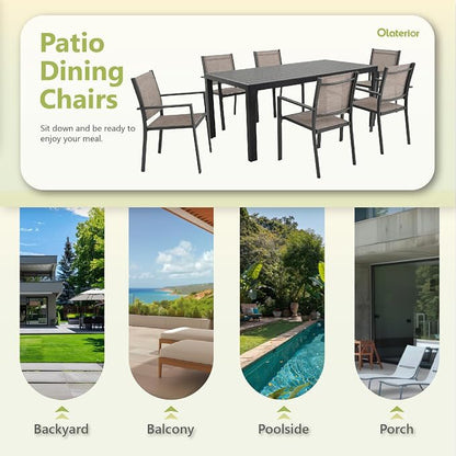 Patio Dining Chairs, All-Weather High-Resilience Textilene Outdoor Dining Chair - Image 7