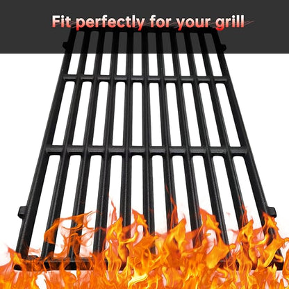 Cast Iron Grill Grates Flavorizer Bars Parts for Weber Genesis 2 E-410, S-410, Genesis II LX E-440, S-440, Weber 66089, 66097, 66041, 66033, 66796, Porcelain Steel Flavor Bars Heat Deflectors