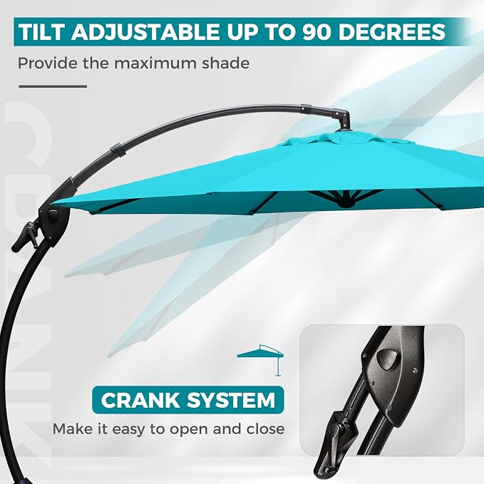 Grand patio 12FT Sunbrella Round Cantilever Umbrella - Image 5