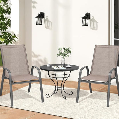 Patio Chairs Set of 2, All Weather Outdoor Dining Chairs | Stackable Dining - Image 2