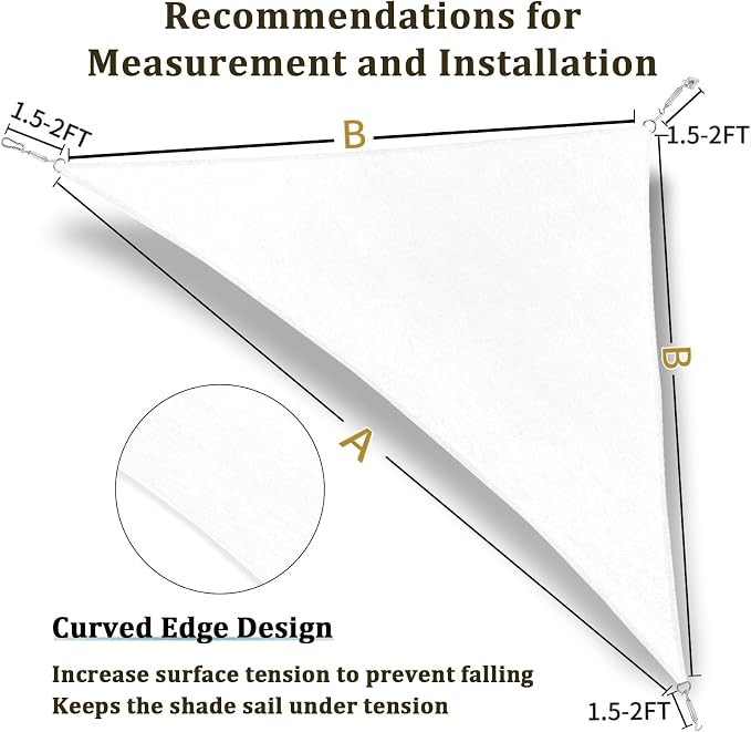 Shade&Beyond Custom Sun Shade Sail 13'x13'x18.4' Triangle Sun Sail Shades Patio - Image 5