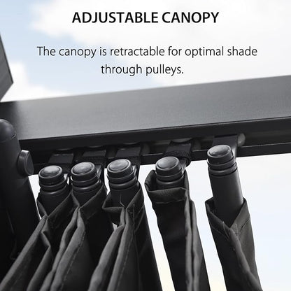 PURPLE LEAF Outdoor Pergola 12' X 16' Retractable Canopy Aluminum, Custom Shade - Image 9