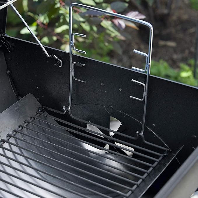 LS'BABQ 20" Ash Pan Charcoal Grill Replacement Parts with 2 PCS Fire Grate Hangers for Chargriller 5050, 5072, 5650, 2123 Charcoal Grills, Aluminized Steel for Chargriller MODEL #200157(20.4" x 12.8")