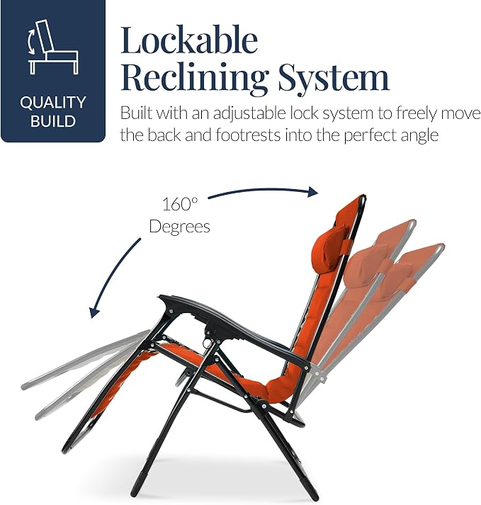 Best Choice Products Oversized Padded Zero Gravity Chair, Folding Outdoor Patio - Image 7