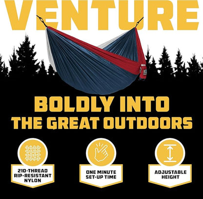Wise Owl Outfitters Camping Hammock – 500lbs Portable Hammock with Tree Straps - Travel, Backpacking, Hiking, Outdoors Camping Gear - Single or Double