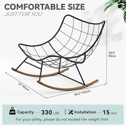 YITAHOME Oversized Rocking Papasan Chair, Wide Rocking Chair, Comfy Indoor and - Image 2
