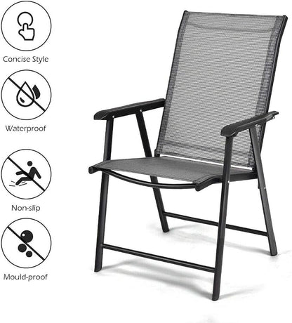 GIANTEX Set of 2 Patio Folding Chairs, Outdoor Chairs - Image 6