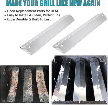 Criditpid Grill Replacement Parts for Char Griller 5050, 5650, 3001, 3030, 5072, 4000, King Griller 5252 Gas Grill, Cast Iron Grill Grates and Heat Plates Tent for Char-Griller Replacement Parts