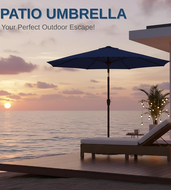 9FT Auto-Tilt Patio Umbrella|Outdoor Market Table Umbrella - Image 8
