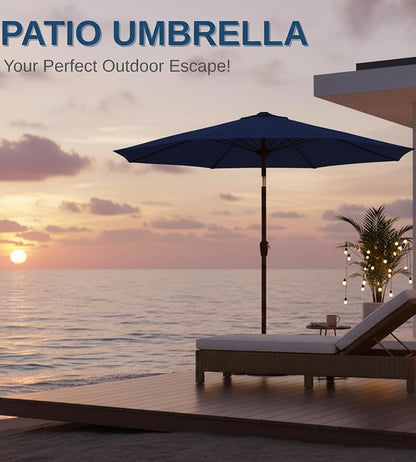 9FT Auto-Tilt Patio Umbrella|Outdoor Market Table Umbrella - Image 8