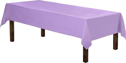 Gee Di Moda Rectangle Tablecloth - 60 x 84 Inch Lavender Table Cloth for 5 Foot Rectangle Tables - Heavy Duty Washable Fabric - for Holiday Party, Dinner, Weddings, Baby Shower & Events