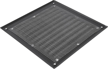 Square Ventilation Grille / 6" x 6" Inch Inside Measurement/Black Metal Air Vent Louver - Inside/Outside use - / 7.7" x 7.7" Inch Outer Measurement