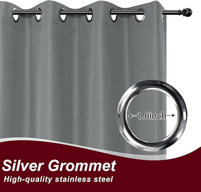 HolidayIdeas Grommet Top Outdoor Curtains for Patio Waterproof 8 Pcs All Weather Balcony Outside Curtain Panels for Apartments, Gazebo, Pergolas, Porch, 54x108 Inch, Grey
