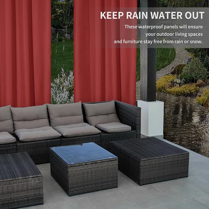 Easy-Going 100% Waterproof Outdoor Curtains 54x84 inch, Gazebo and Pergola 2 - Image 4