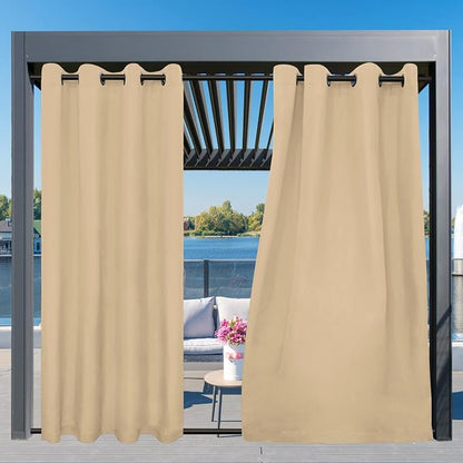 Easy-Going Outdoor Curtains for Patio 1 Panel, 54x120 inch, Weatherproof - Image 3