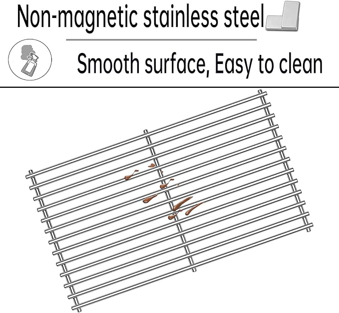 Kalomo Grill Grates Grill Heat Plates Shield Grill Replacement Parts for BBQ Uniflame Grill GBC1030W, GBC1030WRS, GBC1030WRS-C, GBC1134W, GBC1134WRS, Stainless Steel Cooking Grids Accessories