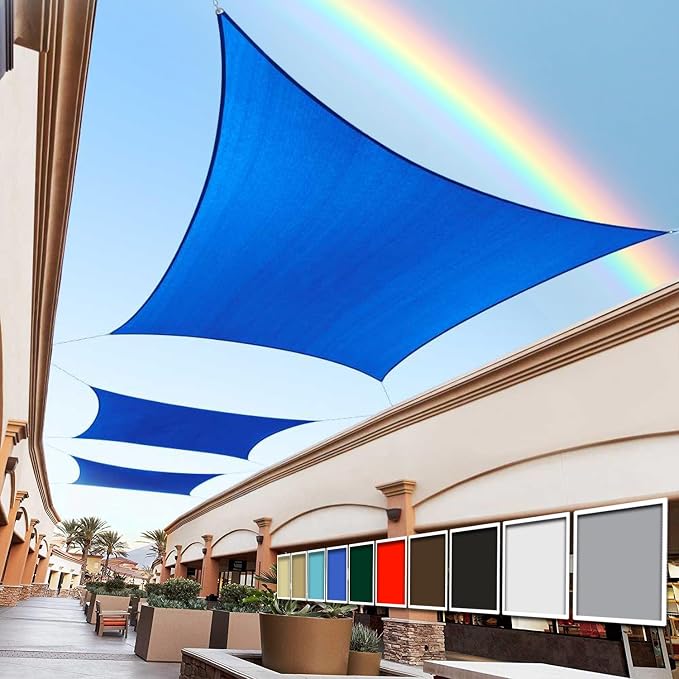 Royal Shade 13' x 24' Blue Rectangle Square Sun Shade Sail Order to Make by RoyalShade