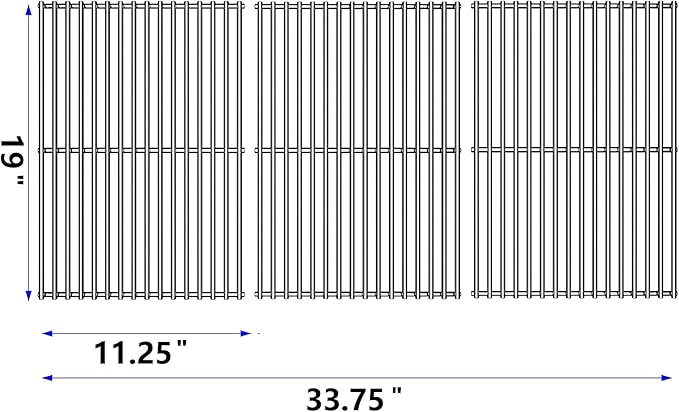 15/17/19 Inch Grill Cooking Grates Replacement for Weber Genesis II E-410, E-435, S-435, SE-410, 66089 66097, Kitchen-aid 720-0856V 740-0781, Weber Genesis II LX 400 SER GBS S-435
