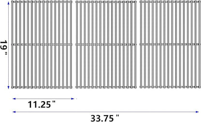 15/17/19 Inch Grill Cooking Grates Replacement for Weber Genesis II E-410, E-435, S-435, SE-410, 66089 66097, Kitchen-aid 720-0856V 740-0781, Weber Genesis II LX 400 SER GBS S-435