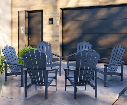 Oversized Stackable Adirondack Chair Set of 6, HDPE Fire Pit Chair | All-Weather - Image 2