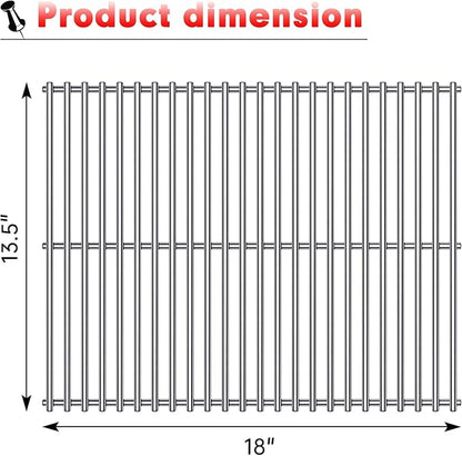 BBQ Grill Grates Replacement for Cuisinart Gas Grill CGG-200, CGG-220, CGG-240, Stainless Steel Cooking Grate Grids Gas Grill Parts Accessories 18 Inch for All Foods Portable Gas Grillls