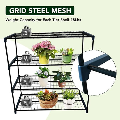4-Tier Durable Powder-Coated Steel Plant Stands - Image 4