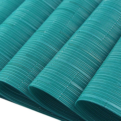 PIGCHCY Placemats Set of 12 Washable Durable Place Mats Vinyl Heat Resistant Non-Slip Table Mats Indoor Outdoor (Turquoise)