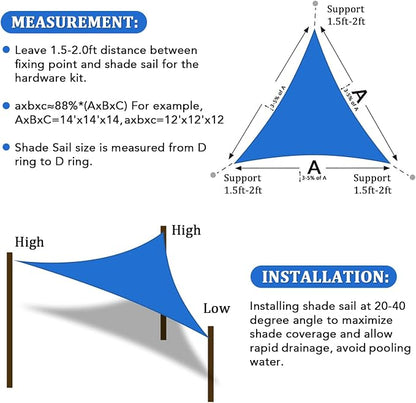 Shade&Beyond Custom Sun Shade Sail 6'x6'x8.5' Triangle Sun Sail Shades Patio UV - Image 6
