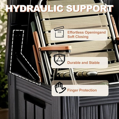 EFU Outdoor Storage Box 120 Gallon Deck Box, Waterproof Resin, Storage Box - Image 5