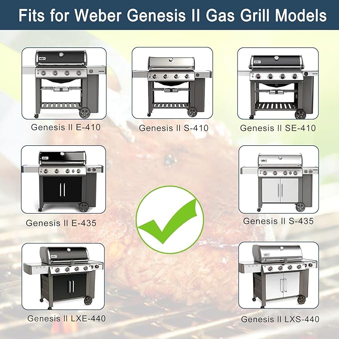 Heat Deflectors for Weber Genesis II 300/LX 300, GS4 Genesis ii E-310 ii E-315 ii E/S335 ii se-335 Grill (Porcelain Steel, ES/410 * 3)