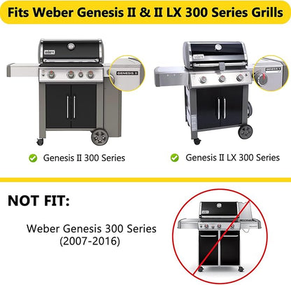 66095 Grill Grates Replacement for Weber Genesis II 300 and II LX 300 Series Gas Grills, 18.75" Cast Iron Cooking Grates for Weber Genesis II E-310 E-315 E-330 E-335 S-310 S-335 S-345