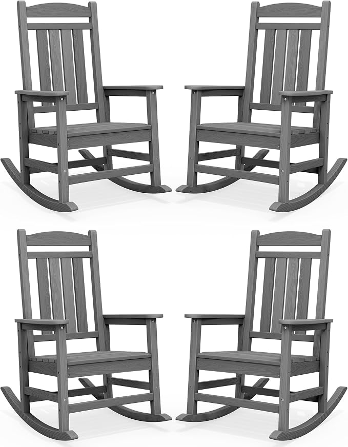 SERWALL Outdoor Rocking Chair Set of 4, Patio Rocking Chair, Porch Rocker by SERWALL