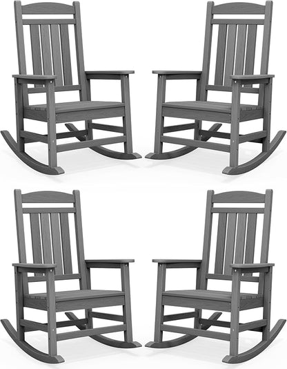 SERWALL Outdoor Rocking Chair Set of 4, Patio Rocking Chair, Porch Rocker by SERWALL