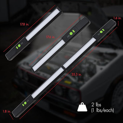 Wagan EL4346 Detachable LED 1200 LM Rechargeable Work Light Portable Mechanic Light Bar with Magnetic and Hooks Cordless Underhood Bright Work Lamp for Car Repairing Garage Workshop