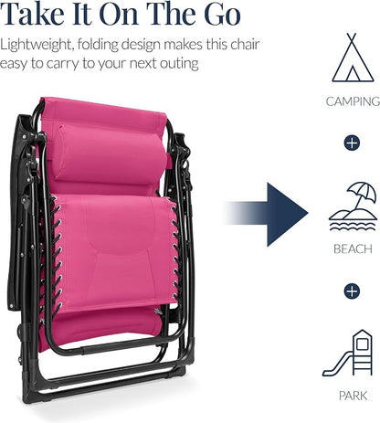 Best Choice Products Oversized Padded Zero Gravity Chair, Folding Outdoor Patio - Image 5