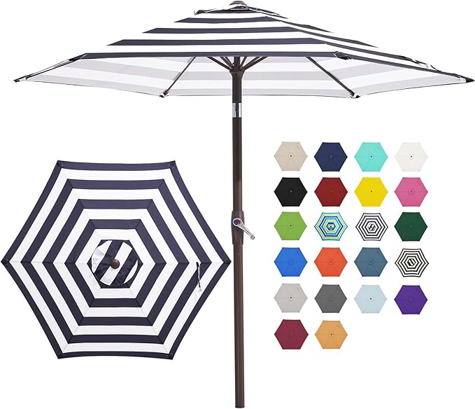 JEAREY 7.5 ft Outdoor Patio Umbrella, Table Umbrella, Tilt & Crank lift by JEAREYOutdoorsCollection