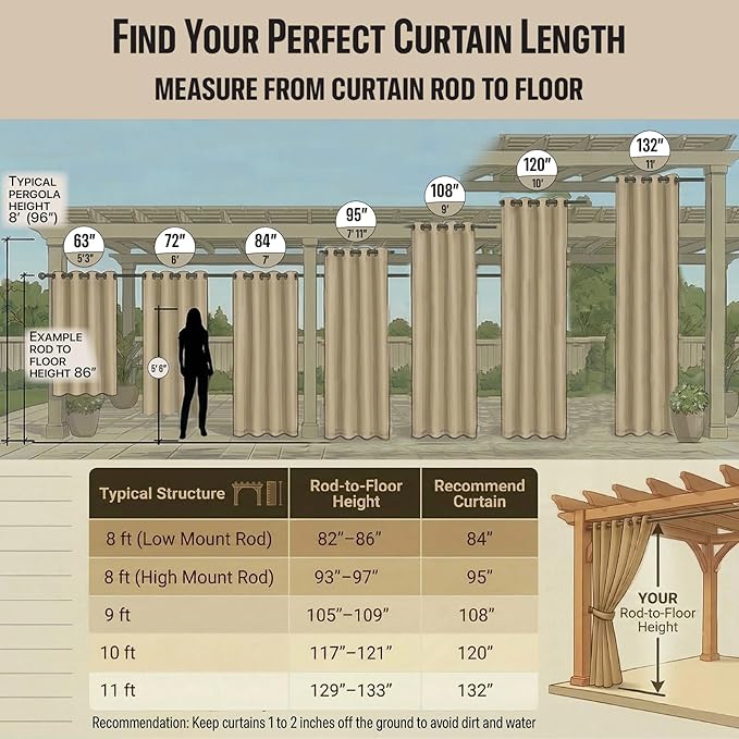 DIVA EN CAMINO DEC Outdoor Patio Curtain Waterproof Darkening Thermal Insulated - Image 3