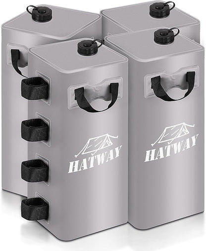 Canopy Water Bag, 220 LBS Set of 4 Leg Weights for Pop Up Canopy, Gazebo, Tent - 4 * 25L Gray