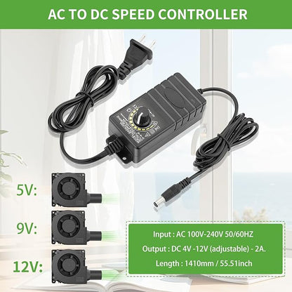 120mm x 32mm Small BBQ 12V Electric Blower Fan with Controller for Squirrel Cage Air Blower, Smoker Ventilation, Inflatable Replacement, Charcoal Starter, Fireplace Wood Stove Bellow