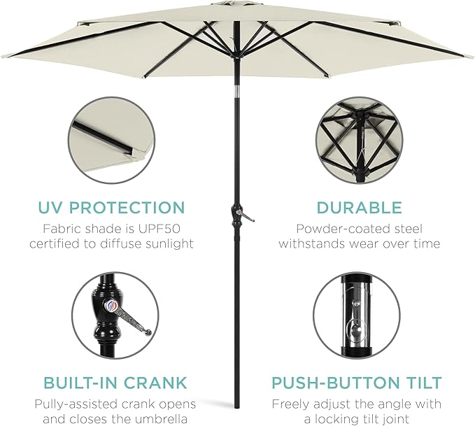 Best Choice Products 10ft Outdoor Patio Umbrella, Outdoor Table Umbrella - Image 5